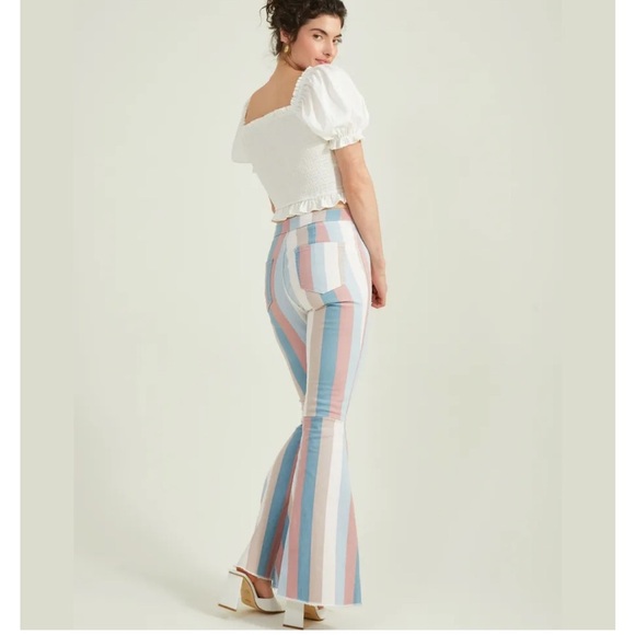 Excellent Condition Altar’d State Ciara Retro Stripe Flared Jeans size M - Picture 2 of 5